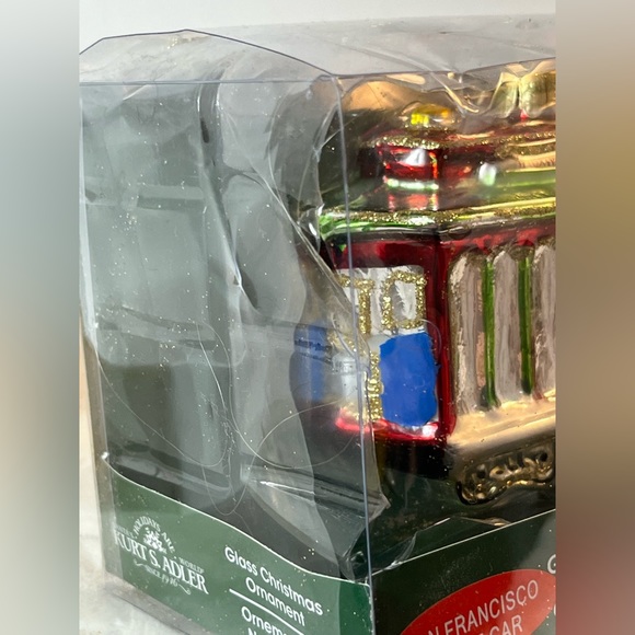 Kurt Adler San Francisco California Cable Car Glass Christmas Ornament 6 inches - Picture 8 of 11